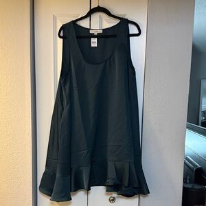 LOFT Teal Ruffle Hem Tunic